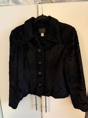 Vintage Louben black faux fur textured jacket